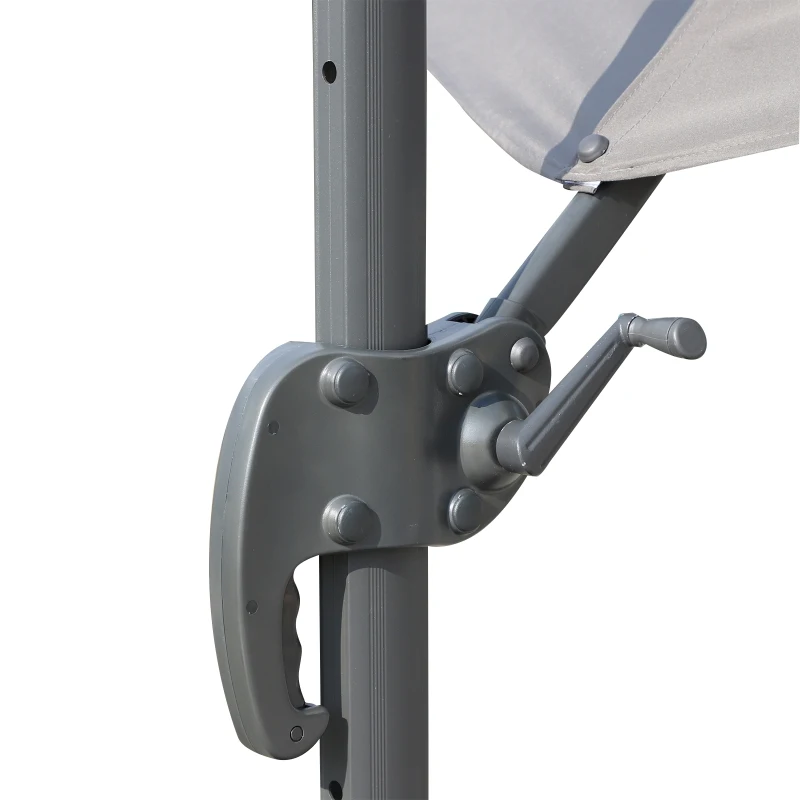 Outsunny Umbrela Soare Descentrata Unghi Inclinabil Rotatie la 360 de Gradina Φ294x248cm