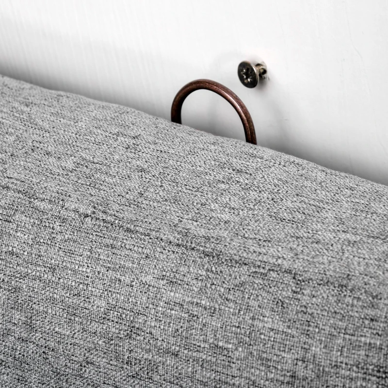 HOMCOM Tablie pat matrimonial din material textil, tapitata si brodata cu nasturi, 160x120cm – gri