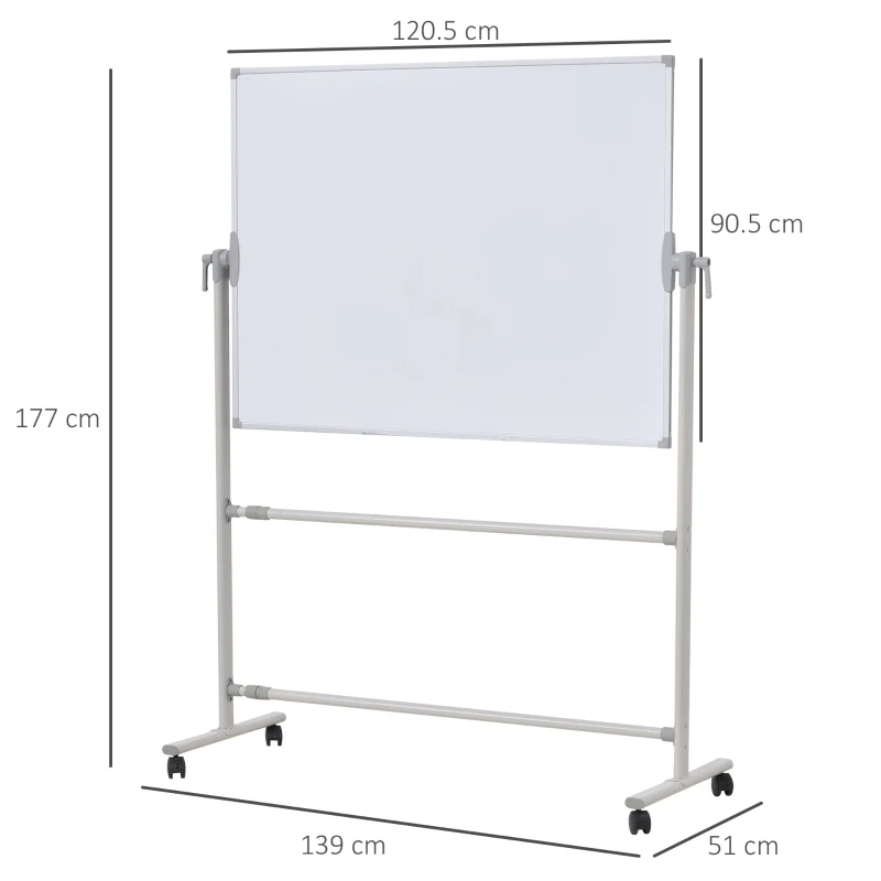Vinsetto Tabla Magnetica Alba Sevalet Fata Dubla Stilou Traversa Reglabila
