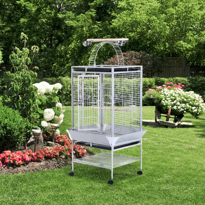 Pawhut Voliera Pasari 160 cm – Mobila cu Stinghii & Tavi de Hrana