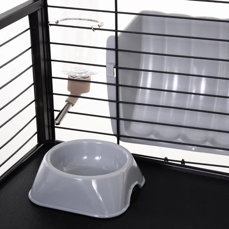 PawHut Cusca pentru Iepuri si Purcelusi de Guineea Cusca pentru iepuri de Interior din Metal