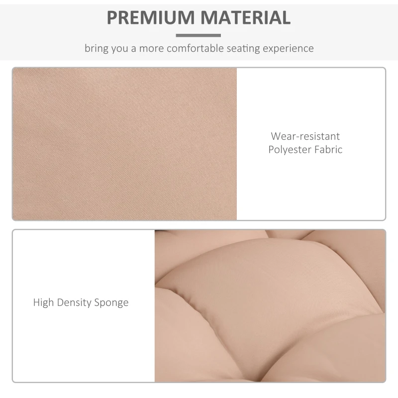 OutSunny, set 3 perne captusite pentru canapea, bej