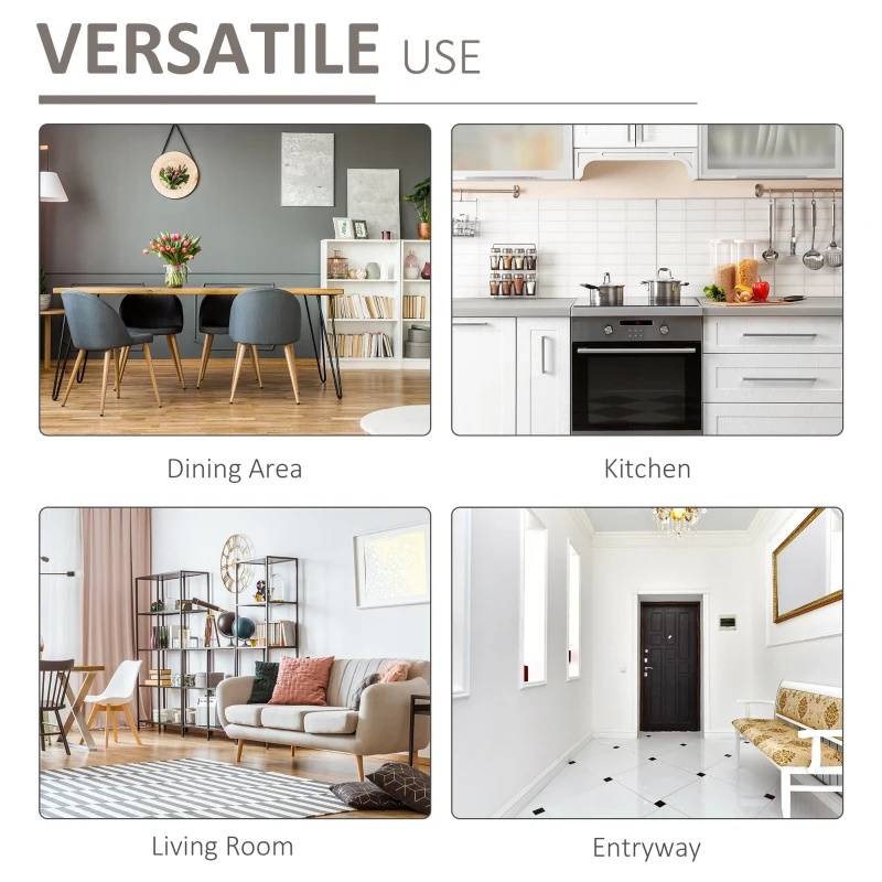 HOMCOM Dulapior cu Economisire Spatiu Multifunctional pentru Hol din Lemn Alb Lumini LED