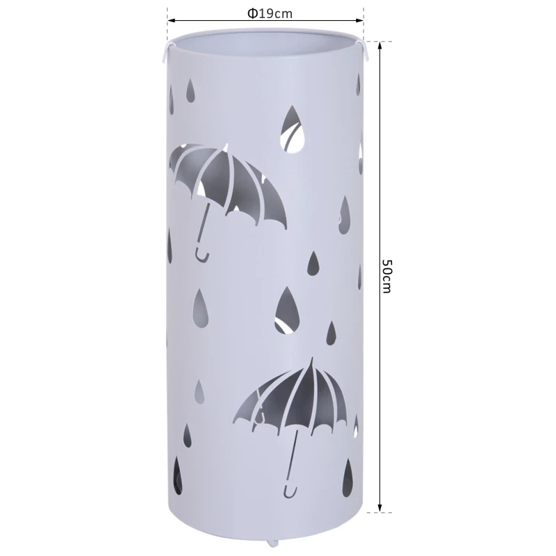 Homcom Suport pentru Umbrele in Metal cu Scurgere Gri Deschis