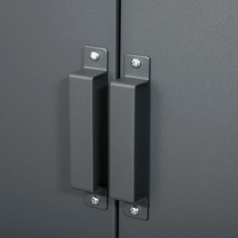 HOMCOM Dulapior Multifunctional cu 2 Usi Stil Industrial, Dulapior Metalic pentru Casa si Garaj - Gri