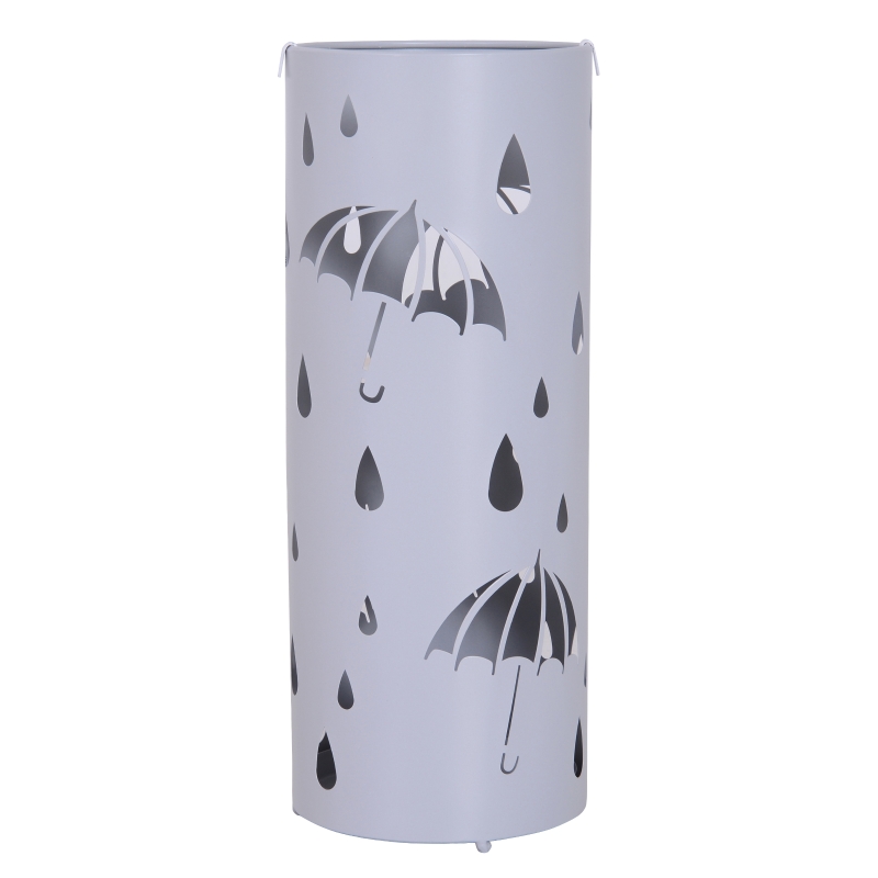 Homcom Suport pentru Umbrele in Metal cu Scurgere Gri Deschis