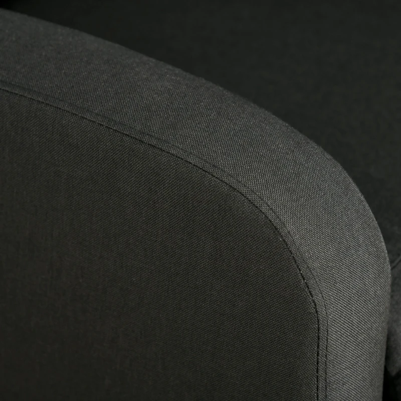 Homcom Fotoliu Relax – Negru, In, Rabatabil cu Taburet Inclus