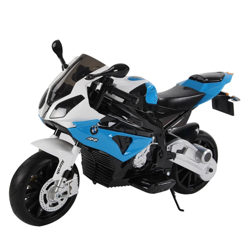 HOMCOM Motoreta Electrica pentru Copii BMW RR 12V, Negru si Albastru
