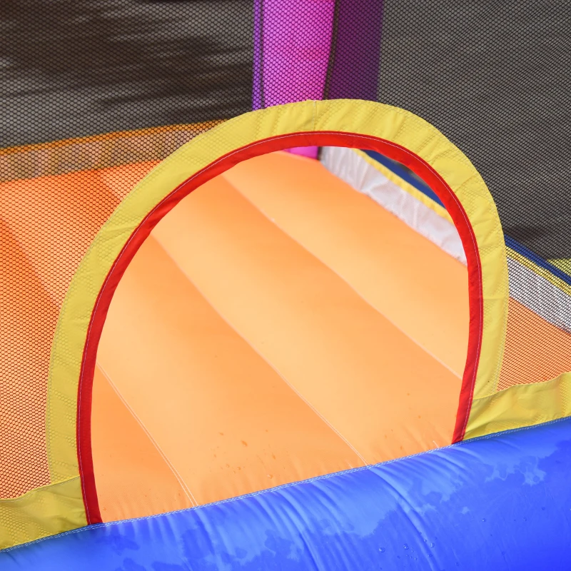 Outsunny Castel Gonflabil pentru Copii cu Tobogan si Piscina Multicolor(m-10)