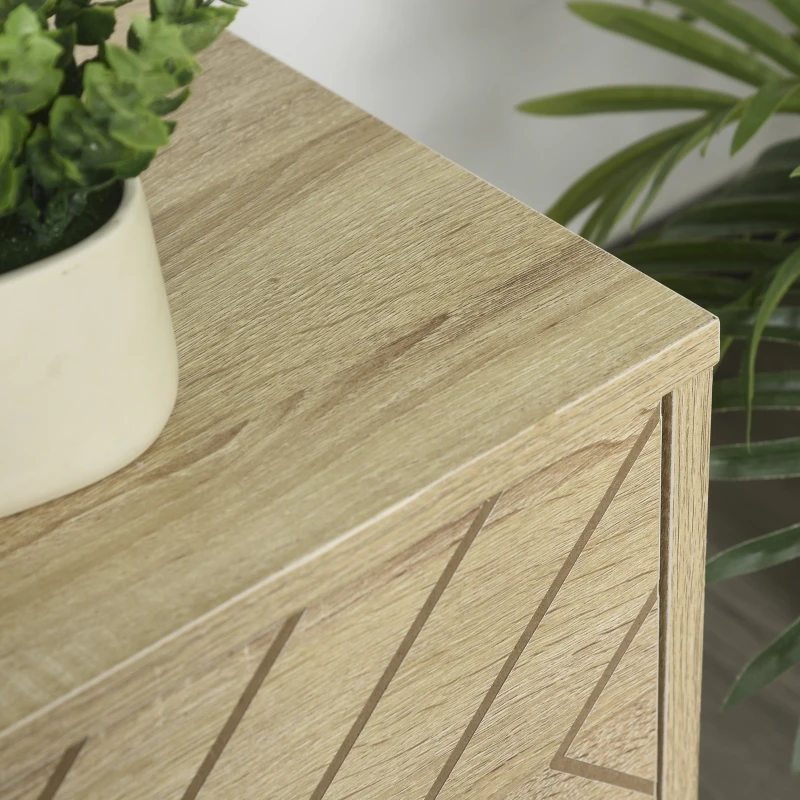 HOMCOM Mobilier pentru TV 2 sertare 2 rafturi pentru sufragerie culoare lemn 120 x 39 x44.5cm