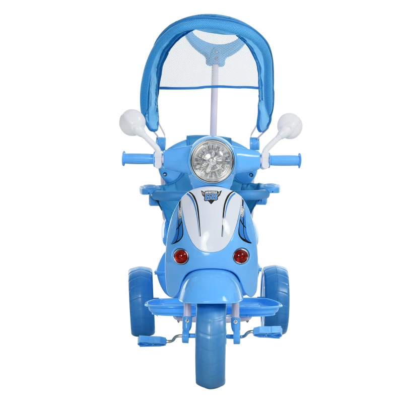 HOMCOM Tricicleta pentru copii 18-72 luni cu muzica mumina Albastra Blu Sarcina Max. 25kg