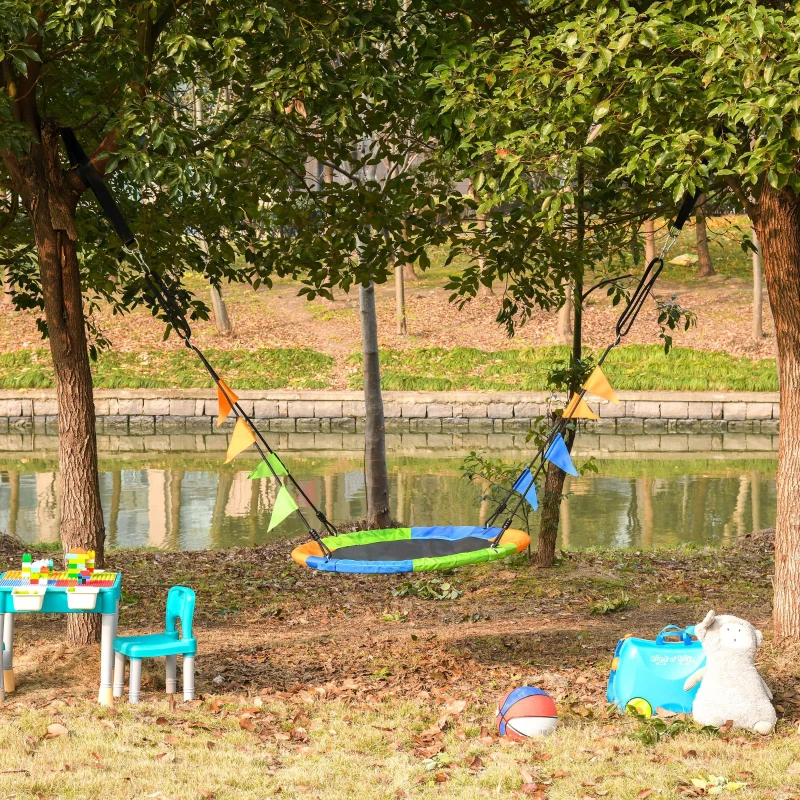 Outsunny Leagan Rotund Copii – Multicolor, pentru Interior & Exterior