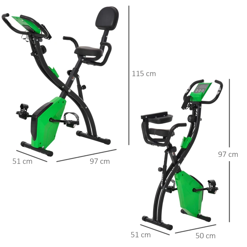 HOMCOM Bicicleta Pliabila 2 în 1 Rezistenta 8 Nivele Elastice pentru Brate
