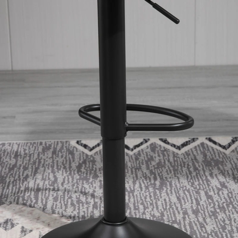 Homcom Set 2 Scaune Bar din Piele Sintetica Reglabile Negru(m-8)