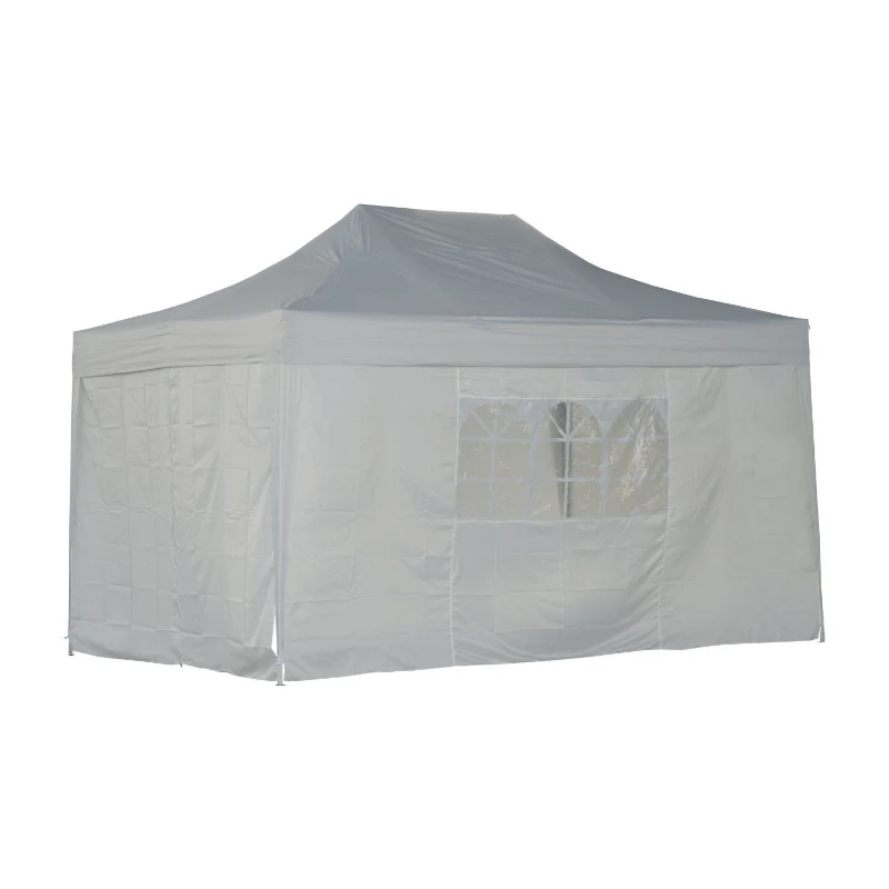 Outsunny Gazebo Pliabil tip Acordeon, Alb, 4.5x3m