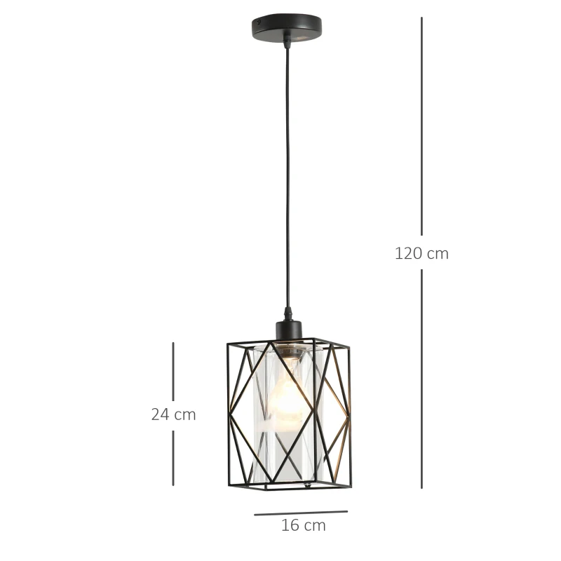 HOMCOM Lampadar Vintage Stil Industrial Lampadar de salon negru reglabil