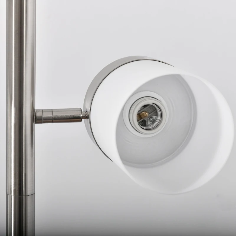 HOMCOM Veioza de Podea Moderna 3 Abajururi Reglabile din Sticla 38-52x25x165cm