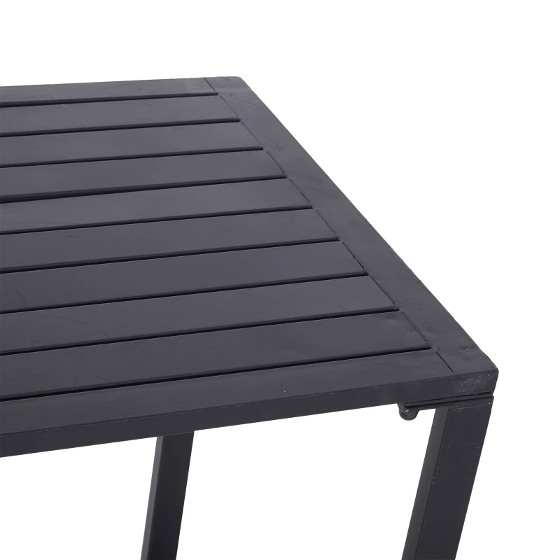 Outsunny Set da Picnic Tavolo con Panche in Metallo Nero  110 x 55 x 70 cm