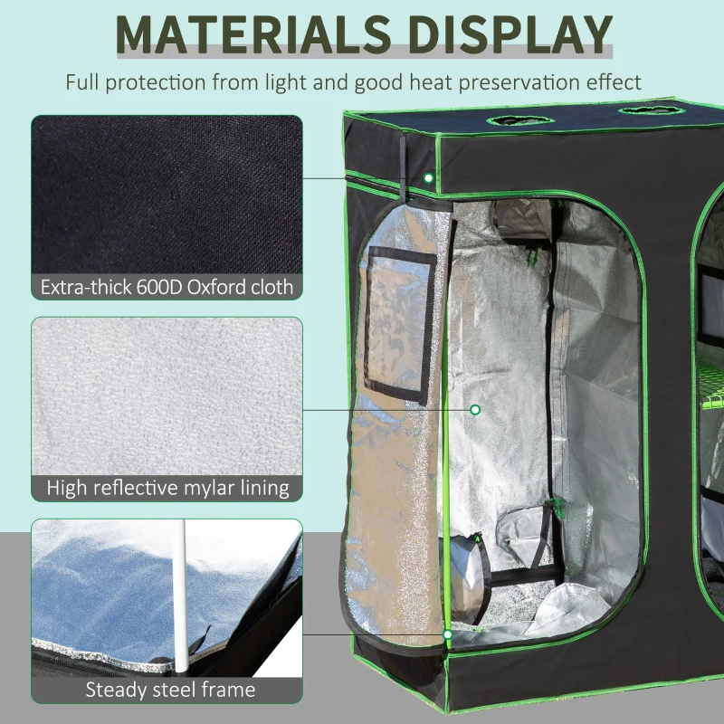 Outsunny sera hidroponica 90x60x135cm, neagra