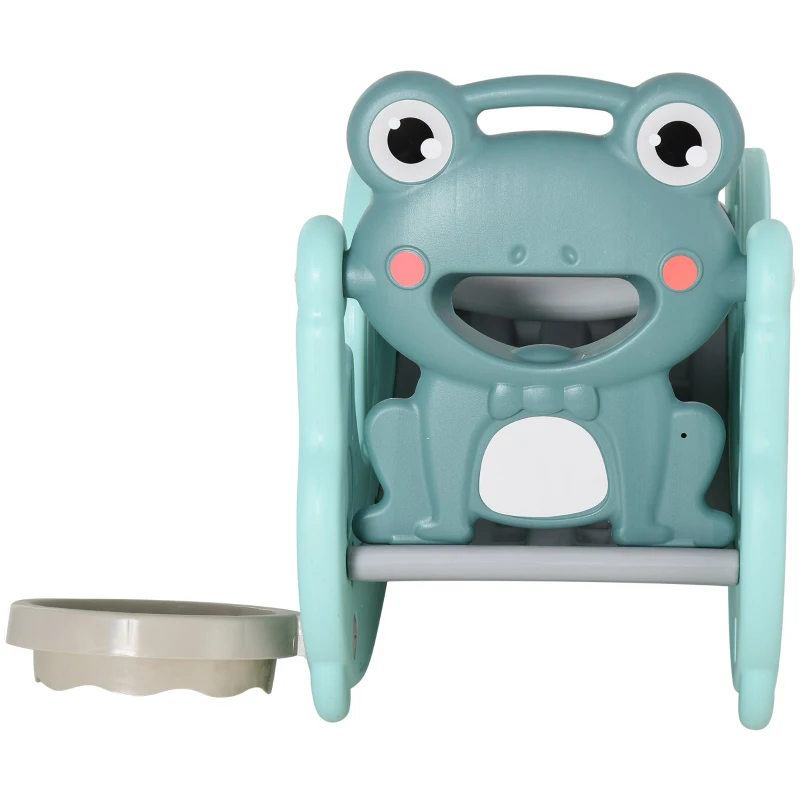 Homcom Jucarie 3-in-1 Copii – Cal Balansoar, Tobogan & Cos Verde