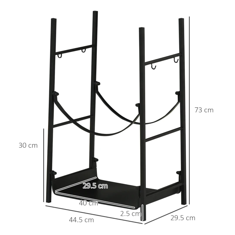 Outsunny Suport pentru Lemne de Interior si de Exterior pana la 70 kg de Lemne Accesorii Incluse