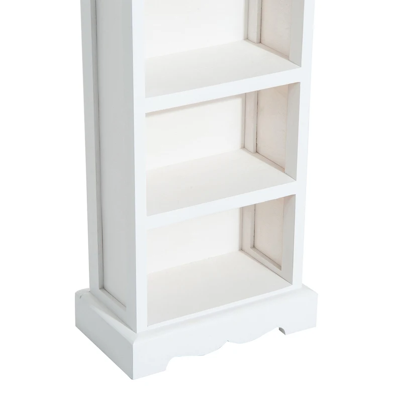 HomCom Mobilier Biblioteca 5 Rafturi din Lemn Elegant pentru Casa si Birou Alb 30x17x90cm