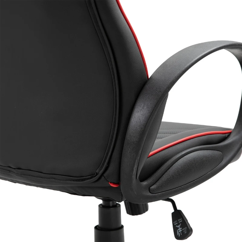 Vinsetto Fotoliu de Birou cu Invelis in Piele PU Premium Design Ergonomic Negru si Rosu