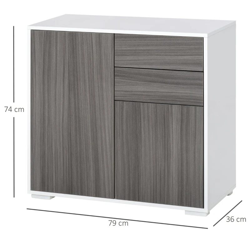 Homcom Dulap Gri Multiuz – Sertare & Compartimente cu Apasare(m-3)