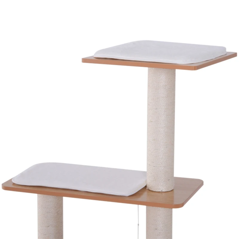 PawHut Ansamblu pentru Pisici in Sisal cu Cusca, Platform si Jocuri, 60x40x120cm