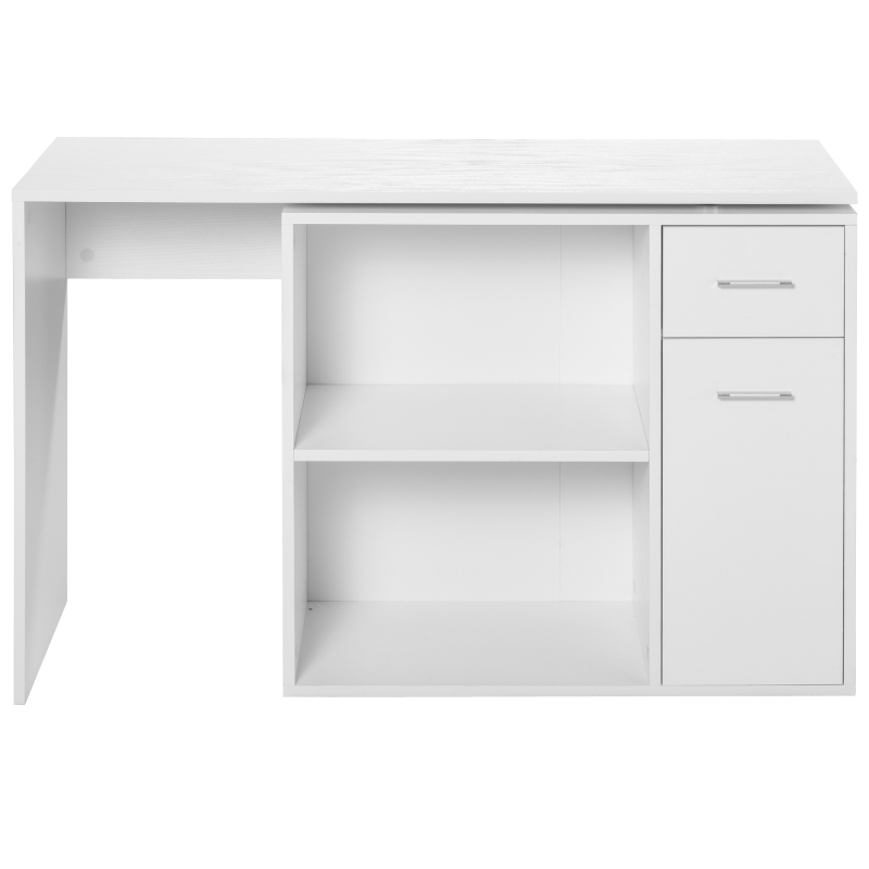 HOMCOM birou unghiular cu doua forme, 117x82x74 cm, alb(m-8)