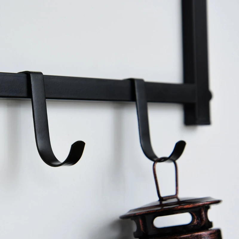 HOMCOM Garderoba cu Pantofar cu 3 rafturi si Cuier cu 6 Carlige si Raft