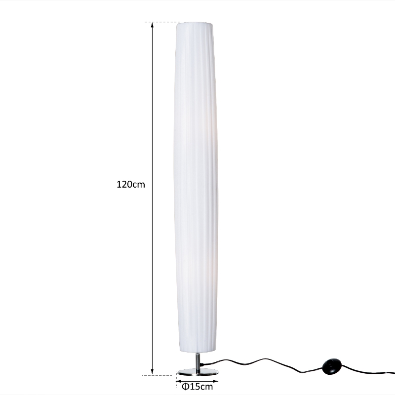Homcom Lampada da Terra in Acciaio, Bianco, 15x15x120cm
