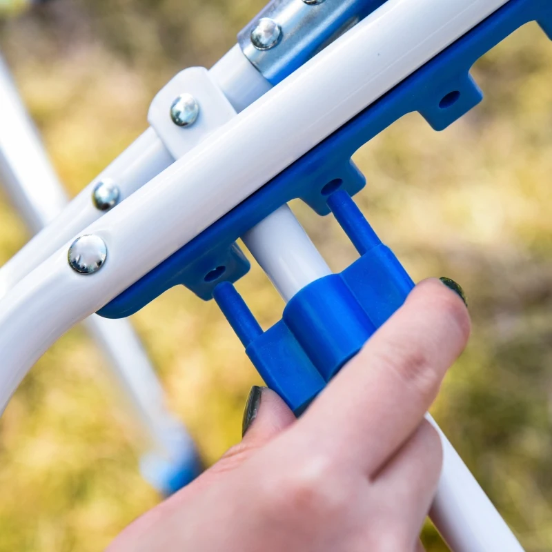 Outsunny sezlong pentru copii pliabil, 18x40x24cm, albastru