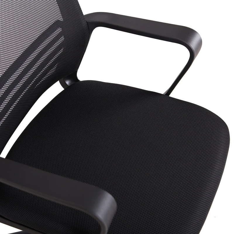 Vinsetto Scaun cu Roti de Birou in Tesatura din Plasa Negru