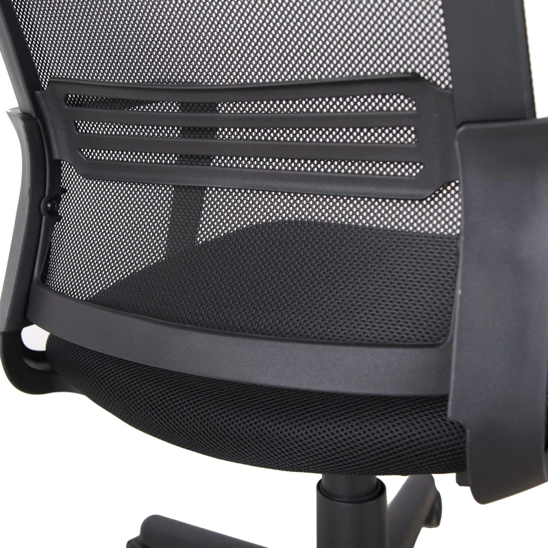 Vinsetto Scaun cu Roti de Birou in Tesatura din Plasa Negru