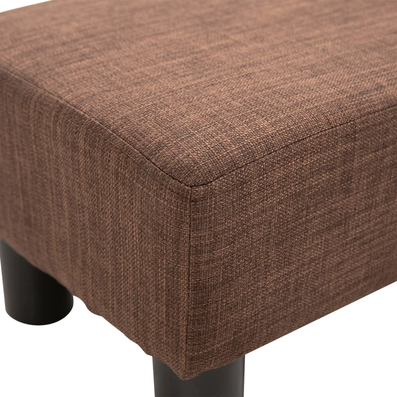 Homcom Pouf Taburet Captusit din Lemn Masiv Maro 40 x 30 x 24cm