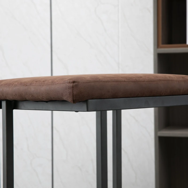 HOMCOM Set 2 Taburete de Bar Stil Vintage Industrial Imitaţie de piele şi Metal