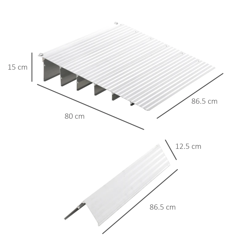 HOMCOM Rampa Scaun cu Rotile Lungime Reglabilă Aluminiu antiderapant 318kg