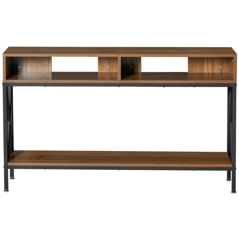 HOMCOM consola cu 3 etajere, in stil industrial, 120x23.5x75 cm