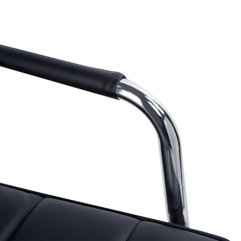 HOMCOM Scaun Rotativ cu Brațe din Piele Sintetică, Negru 52.5x54x94cm