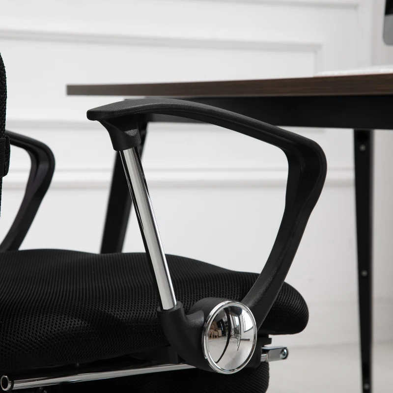 Vinsetto scaun de birou ergonomic, insertie plasa, negru