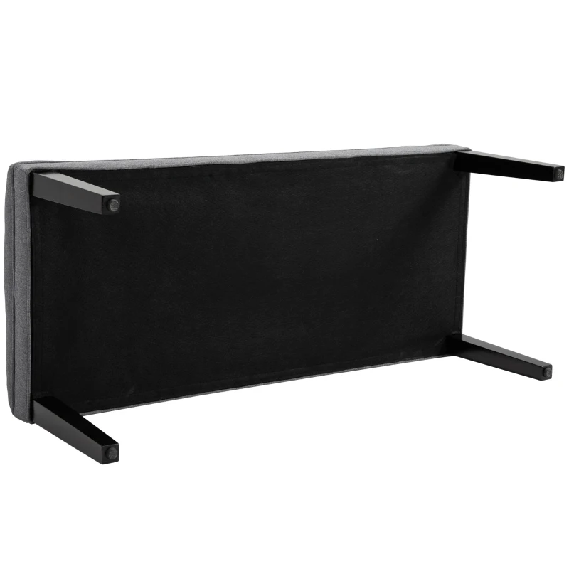 Homco Banca Captusita pentru Intern din Lemn cu Invelis din Lin Gri si Picioruse Antiderapante