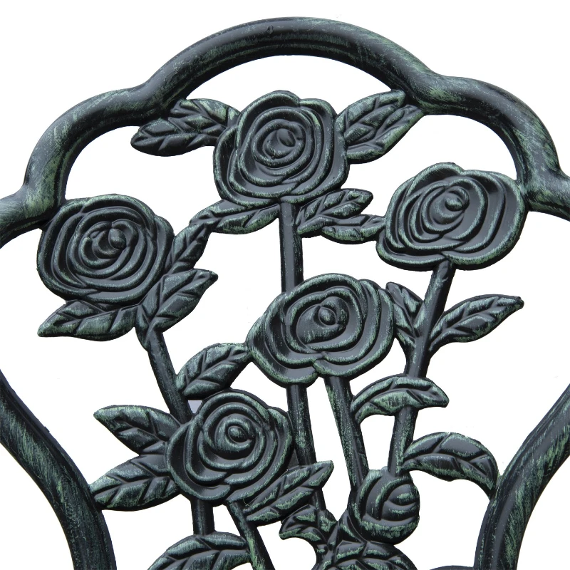 Outsunny Set Elegant de Grădină 2 Persoane, 2 Scaune si Masă Rotundă în Stil Neo-Retro, verde