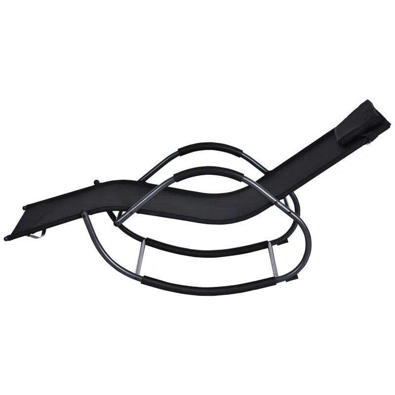 Outsunny Sezlong cu scaun Balansoar 160x61x79cm Negru