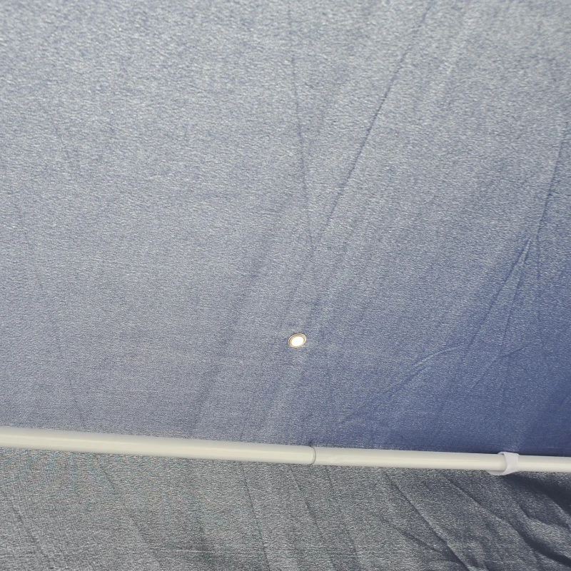 Outsunny Foisor cu Forma Hexagonal de Gradina Schelet din Fier cu 6 Plase pentru Tantari, Albastru/Alb,195x250x197cm