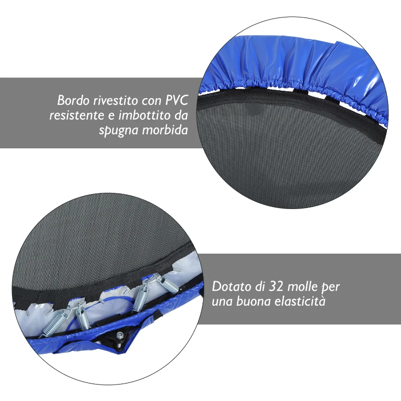 HOMCOM Trambulina Elastica Fitness Pliabila Φ96.5x22.5cm