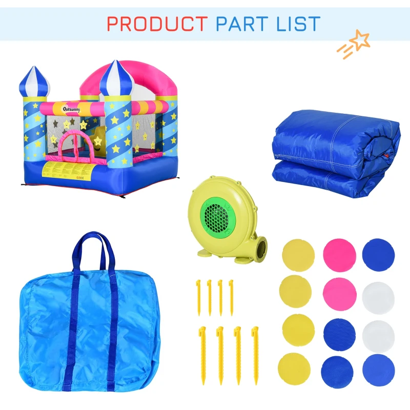 Outsunny Castel Gonflabil Gigant pentru Copii cu Gonflator