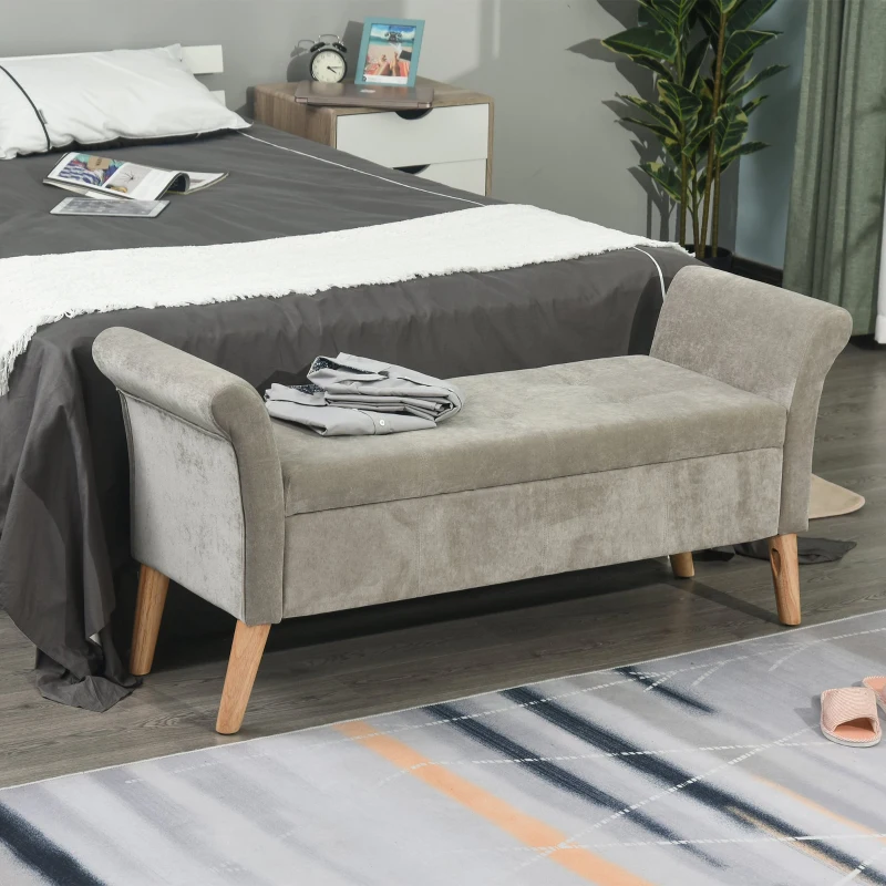 HOMCOM banca de depozitare captusita, 136,5x45x62 cm(m-2)