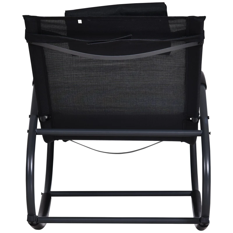 Outsunny Sezlong cu scaun Balansoar 160x61x79cm Negru