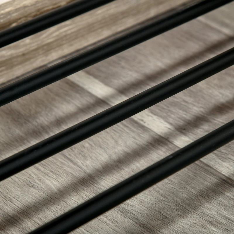 HOMCOM Suport de haine de Perete Bancuta Suport de Pantofi Stalp Pivotant la 360° din Metal Lemn